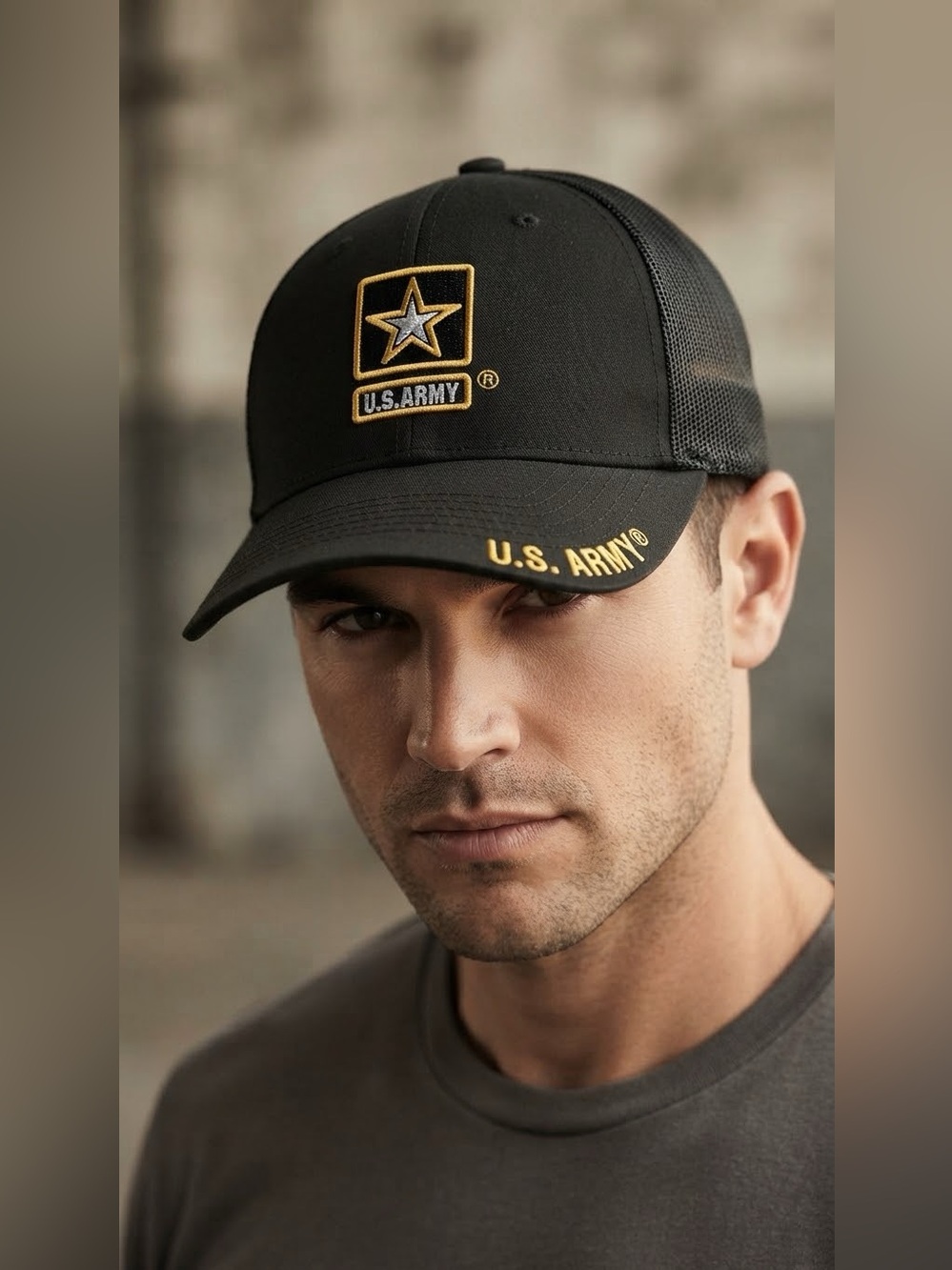 Men's Mesh Back Trucker Cap - Olive Green